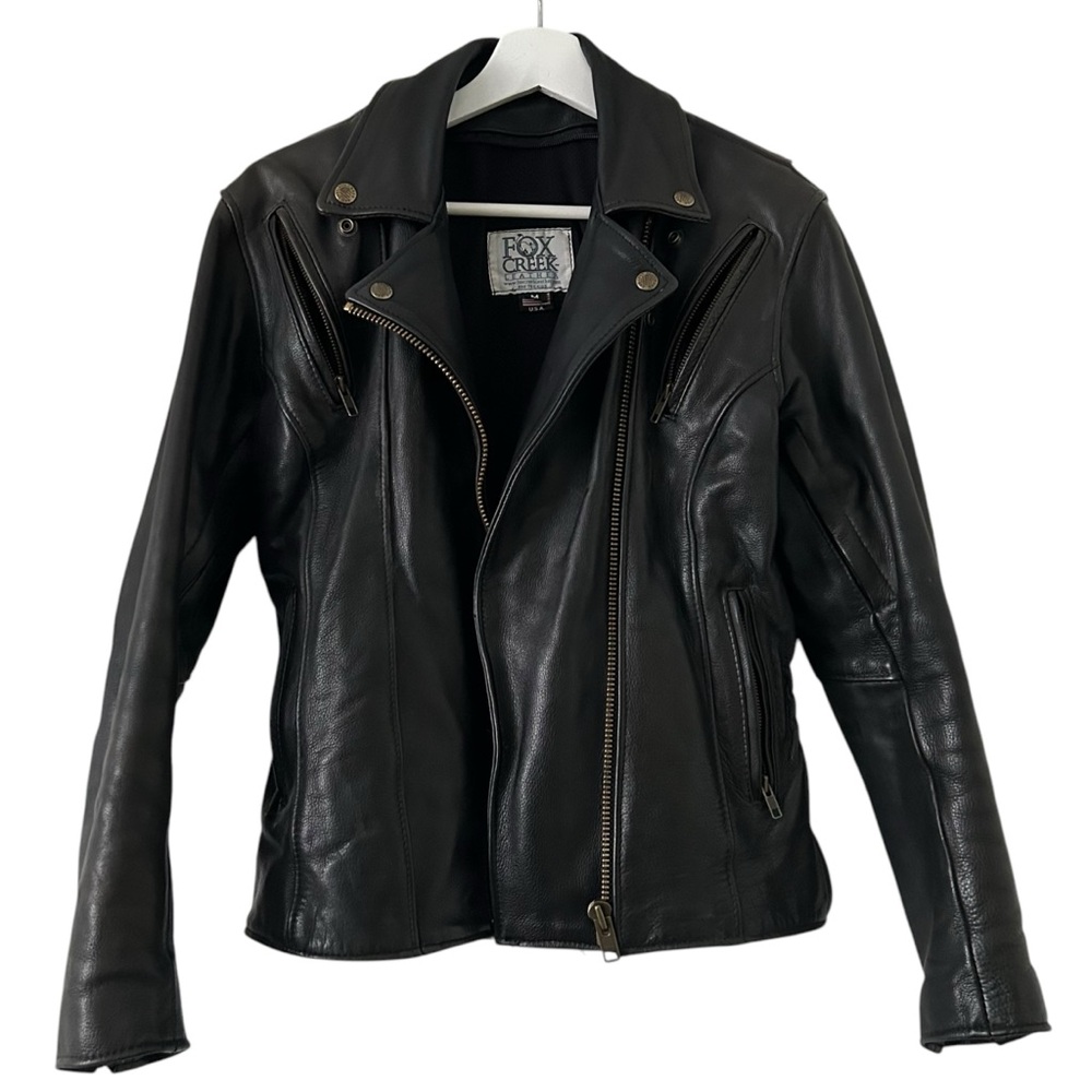 Vintage Black Leather Moto Jacket